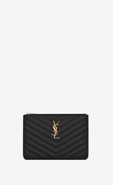 MONOGRAM Pochette en cuir matelassé
